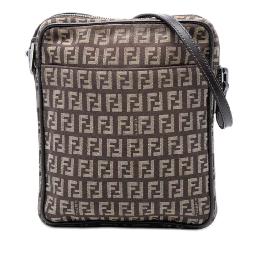 Fendi Zucchino Canvas Crossbody Brown Canvas Very good condition - Front View