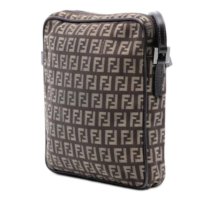 Fendi Zucchino Canvas Crossbody Brown Canvas Very good condition - Back View