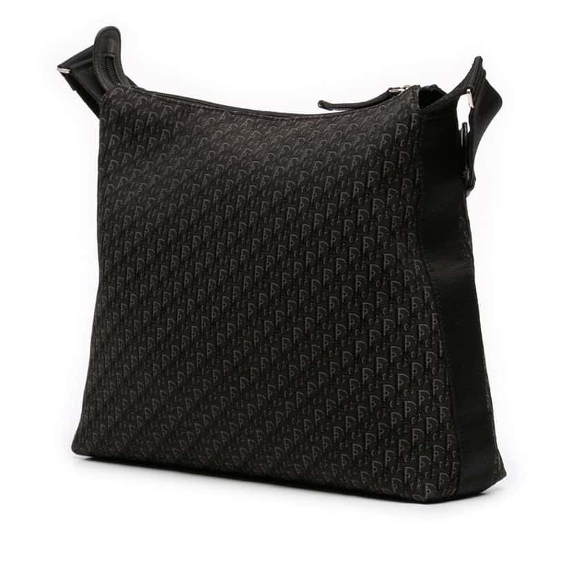 Dior Diorissimo Trotter Canvas Messenger Bag Black Canvas Very good condition - Back View