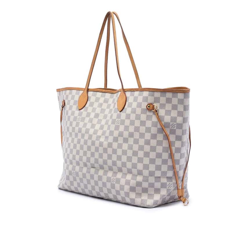 Louis Vuitton Damier Azur Neverfull GM White Very good condition - Back View