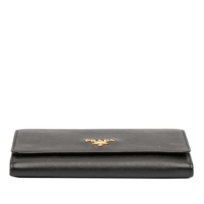 Prada Saffiano Wallet on Strap Black Leather Very good condition - Inside View