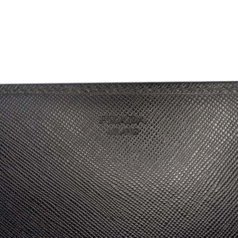 Prada Saffiano Wallet on Strap Black Leather Very good condition - Box View