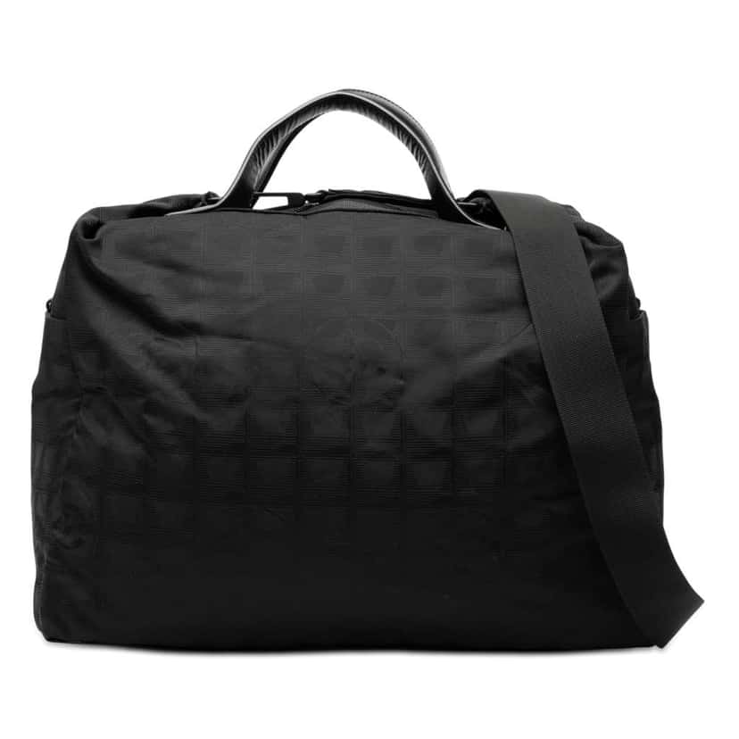Chanel New Travel Line Nylon Travel Bag Black Very good condition - Front View