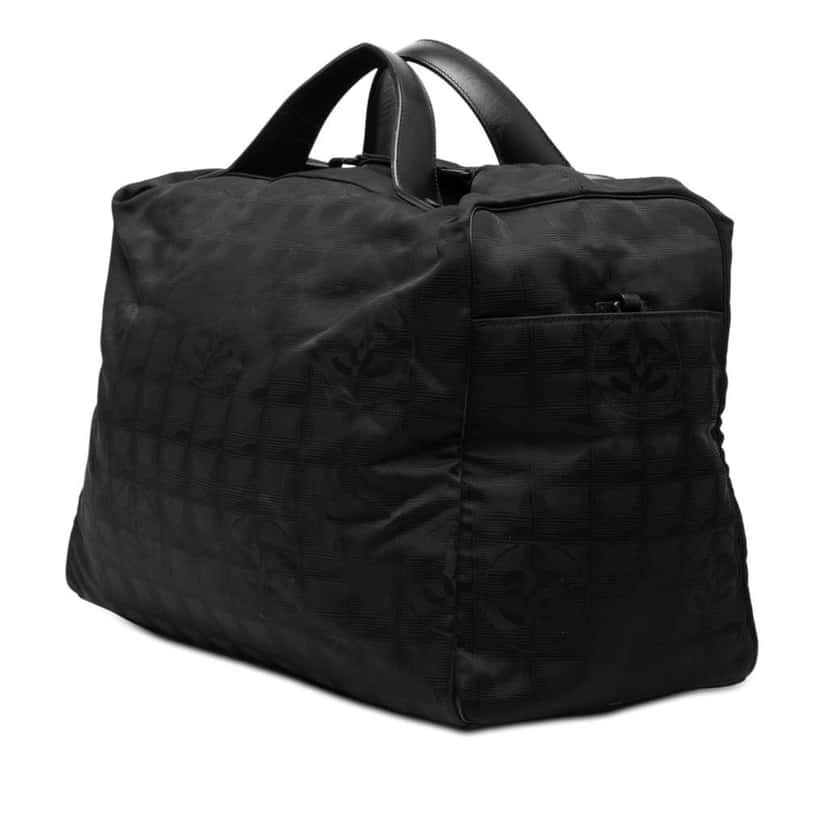 Chanel New Travel Line Nylon Travel Bag Black Very good condition - Back View