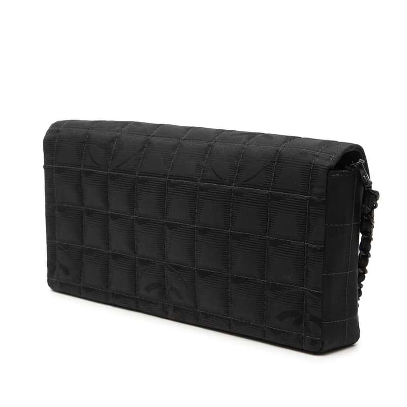 Chanel New Travel Line Nylon East West Flap Black Very good condition - Back View