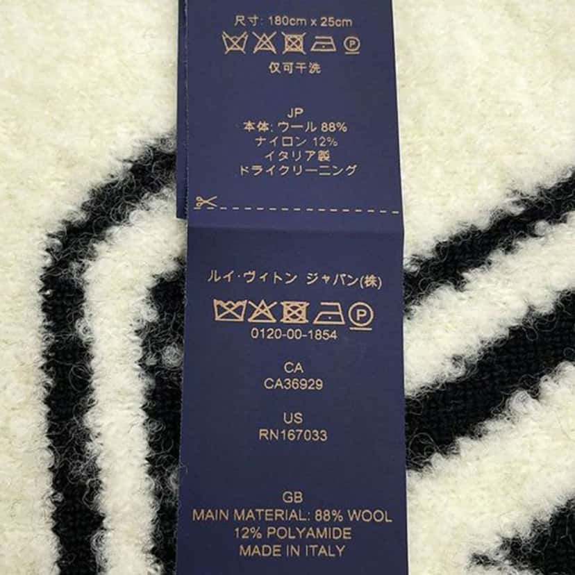 Louis Vuitton Monogram Hip Knitted Reversible Scarf Black Wool Very good condition - Inside View