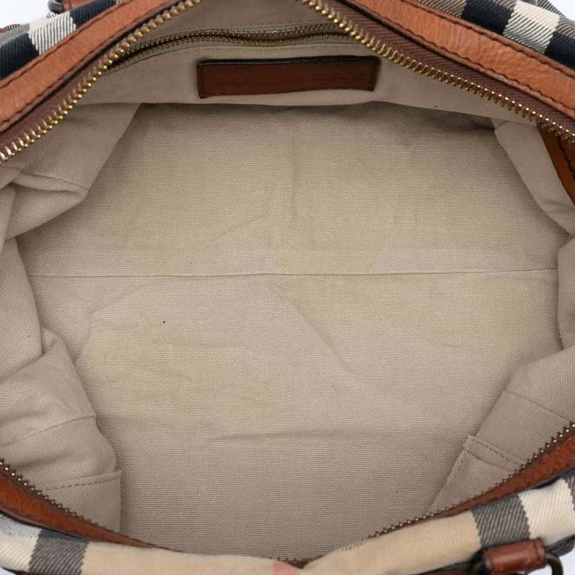 Burberry House Check Canvas Banford Bowling Bag Brown Canvas Very good condition - Model View