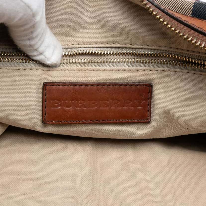 Burberry House Check Canvas Banford Bowling Bag Brown Canvas Very good condition - Box View