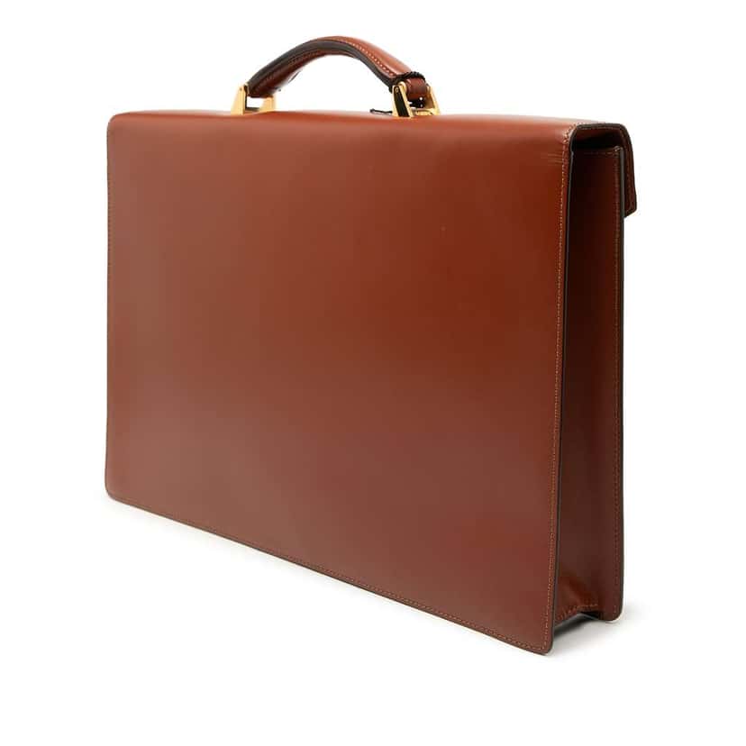 Loewe Leather Business Bag Brown Leather Very good condition - Back View