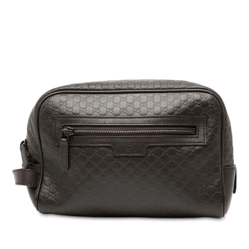 Gucci Microguccissima Clutch Brown Leather Very good condition - Front View