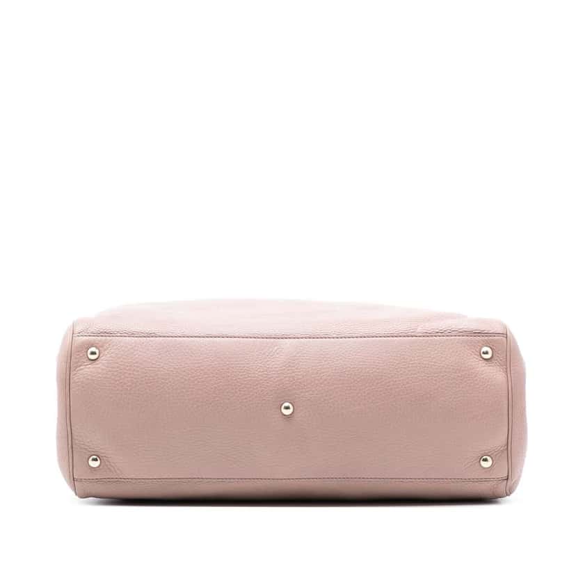 Gucci Large Calfskin Bamboo Shopper Satchel Pink Leather Very good condition - Inside View