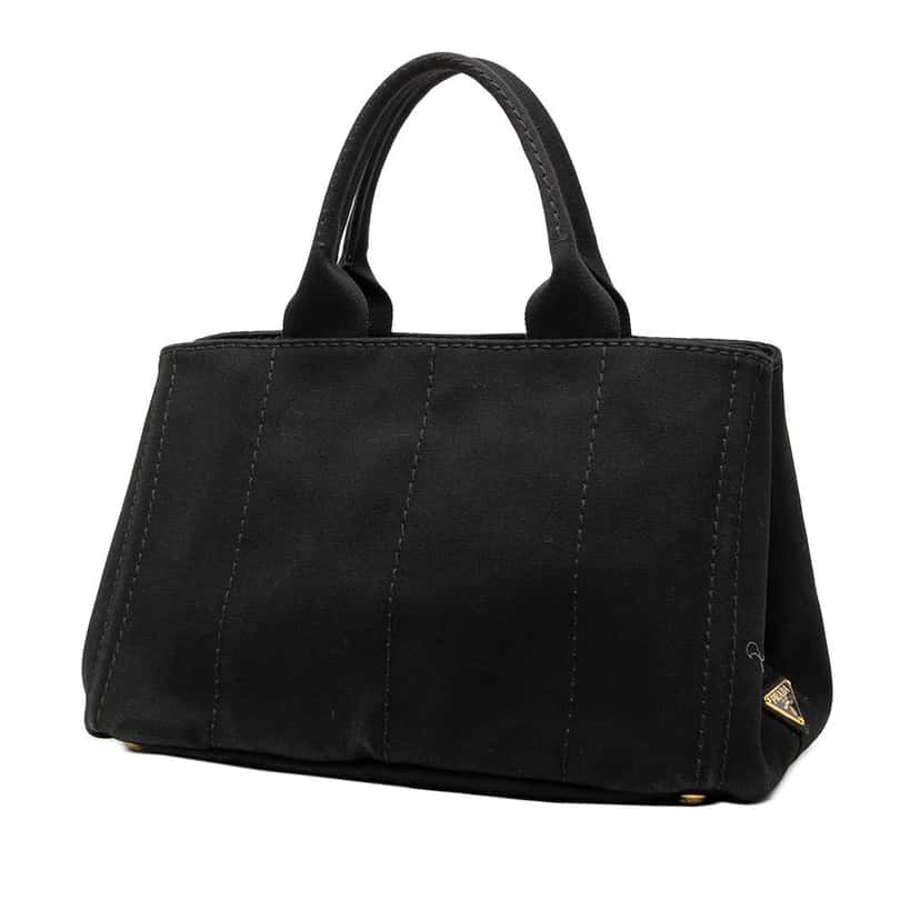 Prada Canvas Canapa Logo Satchel Black Canvas Very good condition - Back View