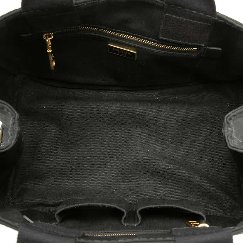 Prada Canvas Canapa Logo Satchel Black Canvas Very good condition - Model View
