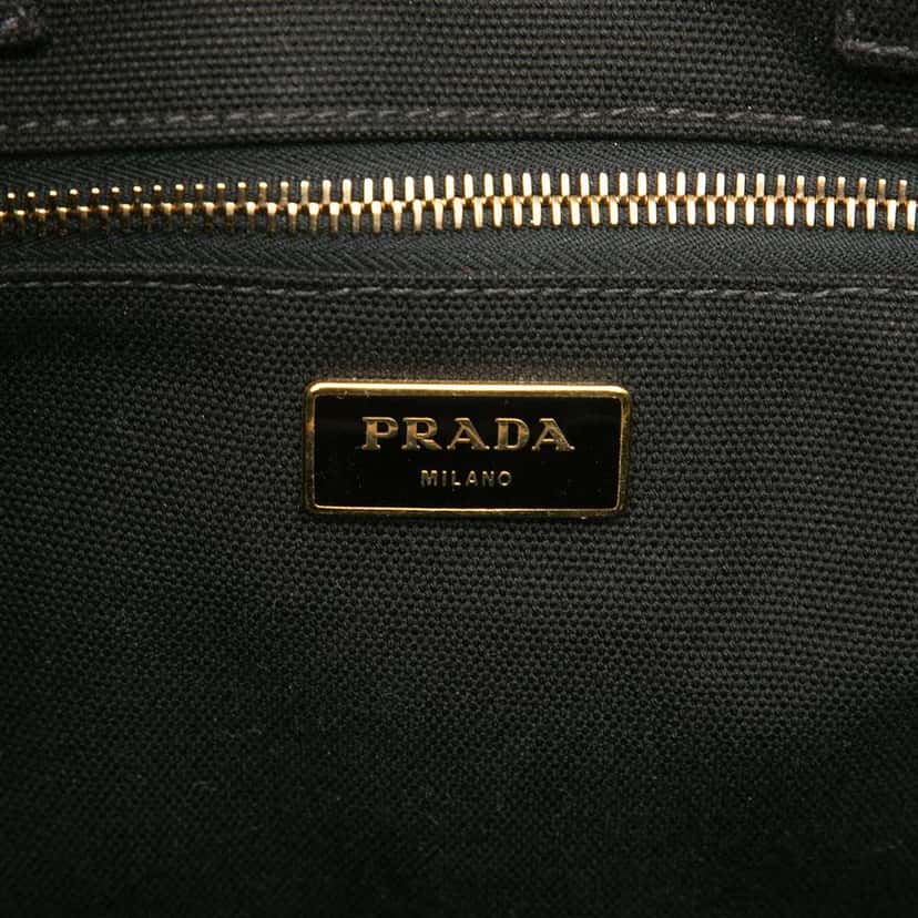 Prada Canvas Canapa Logo Satchel Black Canvas Very good condition - Box View