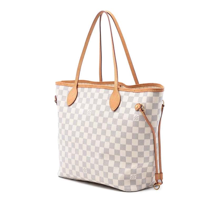 Louis Vuitton Damier Azur Neverfull MM White Very good condition - Back View