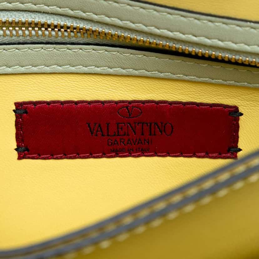 Valentino Tricolor Rockstud Wristlet Clutch Blue Leather Very good condition - Box View