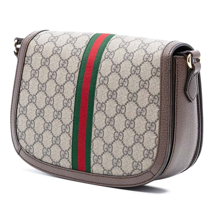 Gucci Small GG Supreme Ophidia Crossbody Brown Canvas Very good condition - Back View