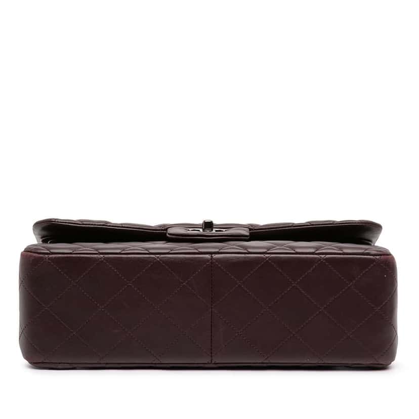 Chanel Jumbo Classic Lambskin Double Flap Purple Leather Very good condition - Inside View