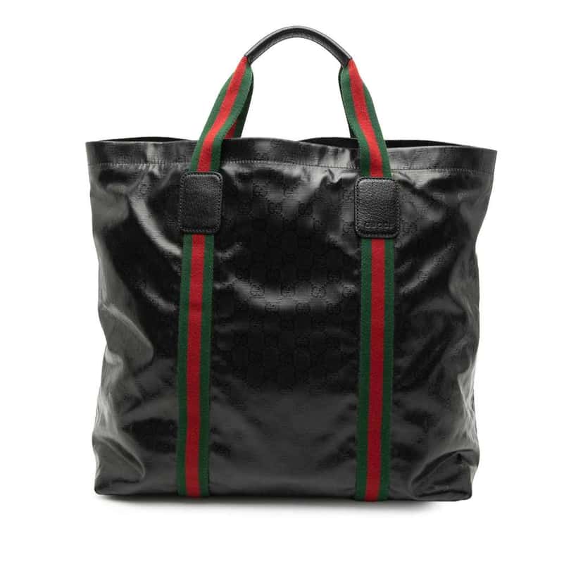 Gucci GG Imprime Web Tote Black Canvas Very good condition - Front View