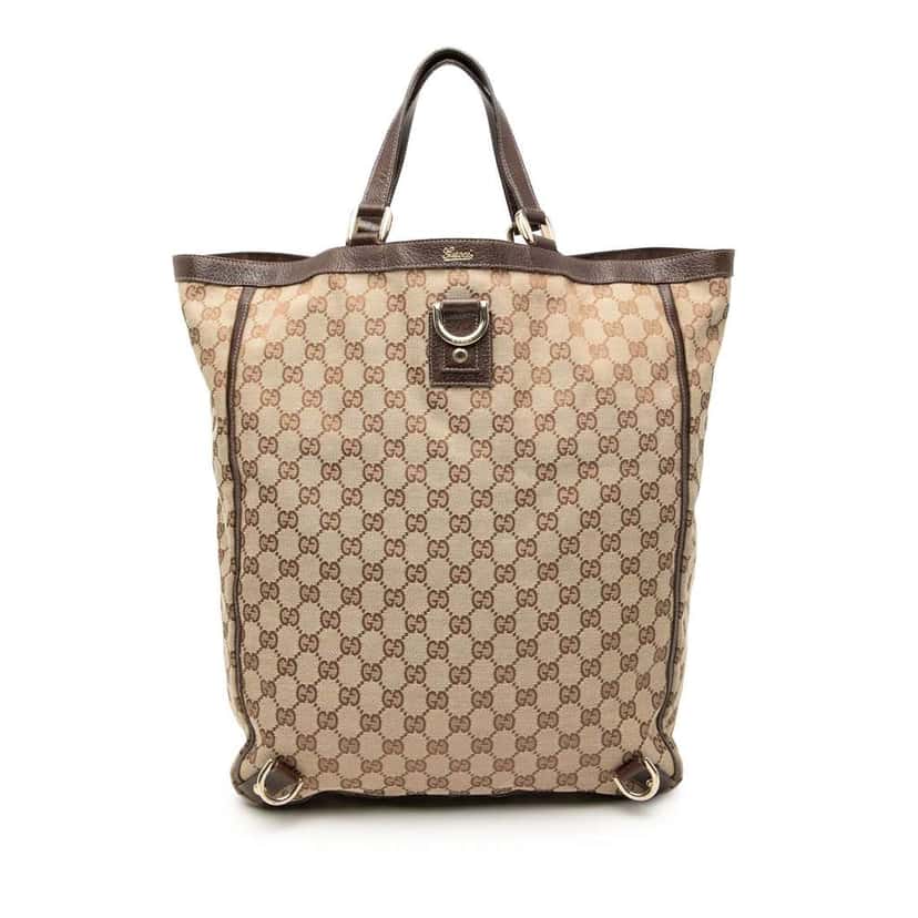Gucci GG Canvas Abbey D Ring Tote Brown Canvas Very good condition - Front View