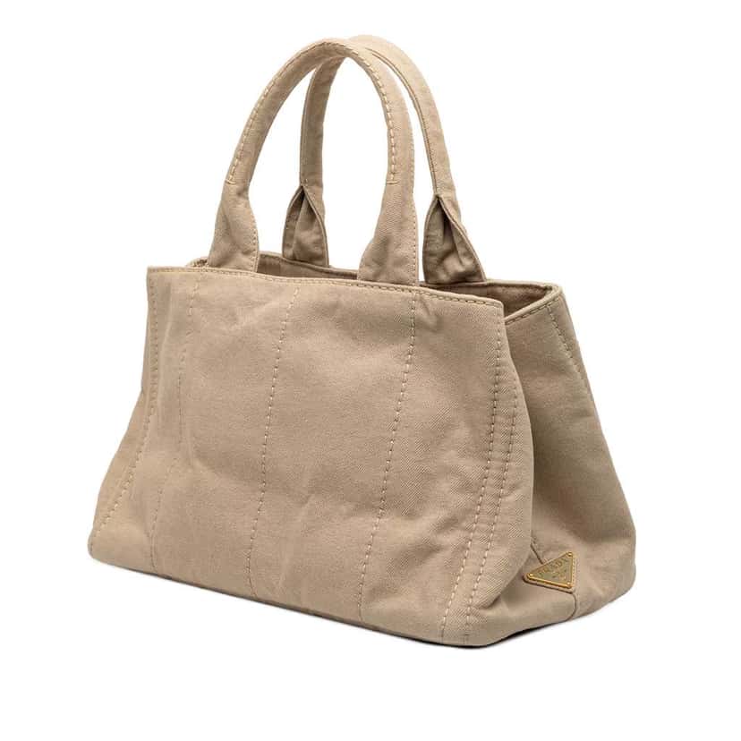 Prada Canvas Canapa Logo Satchel Brown Canvas Very good condition - Back View