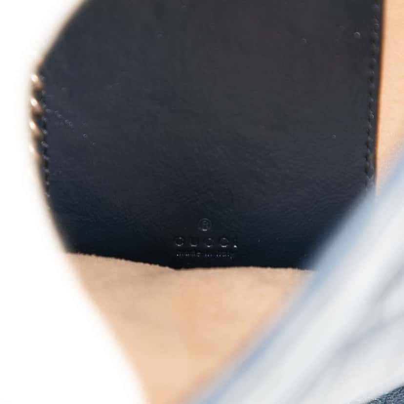 Gucci Mini GG Marmont Matelasse Diagonal Leather Torchon Bucket Bag Blue Leather Very good condition - Box View