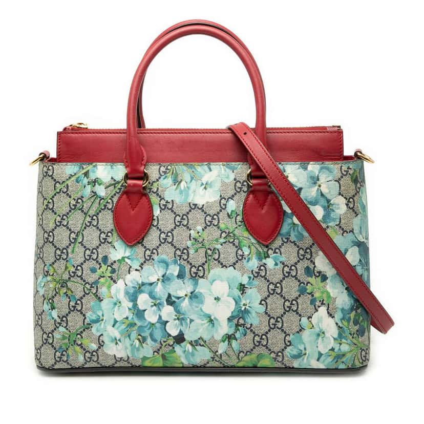 Gucci Small GG Supreme Blooms Linea A Tote Brown Canvas Very good condition - Front View