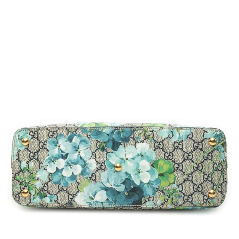 Gucci Small GG Supreme Blooms Linea A Tote Brown Canvas Very good condition - Inside View