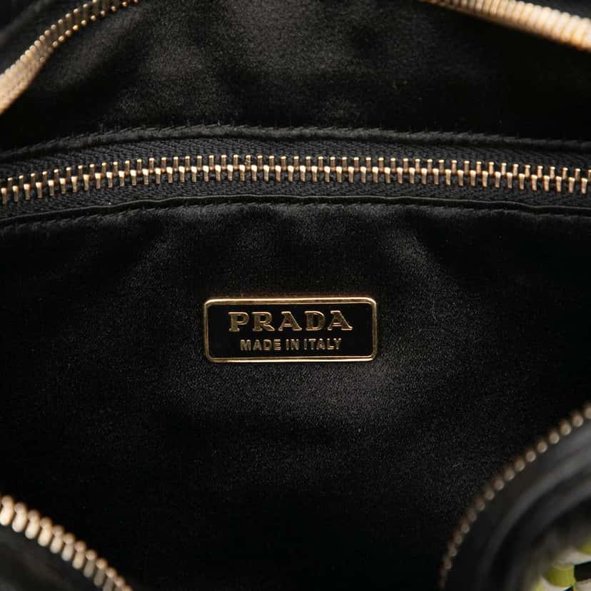 Prada Leather Perspective Cubes Shoulder Bag Black Leather Very good condition - Box View