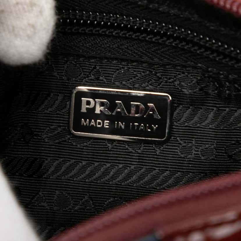 Prada Patent Trimmed Vitello Drive Crossbody Blue Leather Good condition - Box View