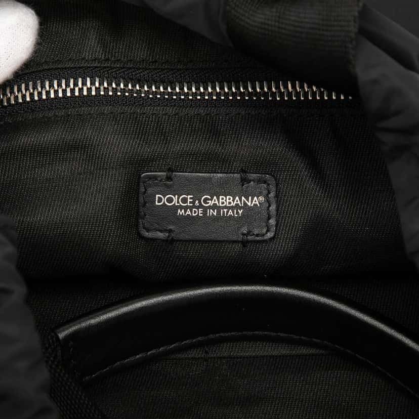 Dolce & Gabbana Nylon Logo Drawstring Backpack Black Good condition - Box View