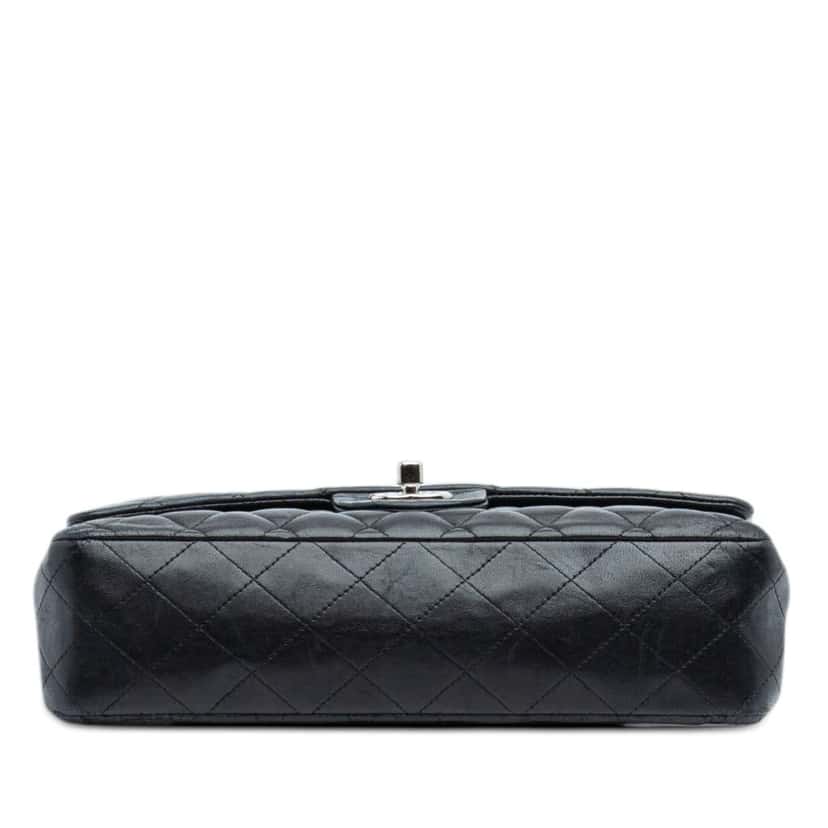 Chanel Medium Classic Lambskin Double Flap Black Leather Very good condition - Inside View