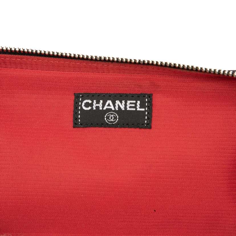 Chanel Old Travel Line Nylon Pouch Black Good condition - Box View