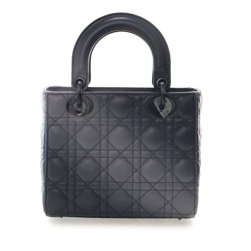 Dior Small Lambskin Cannage My ABCDior Lady Dior Grey Leather Good condition - Front View