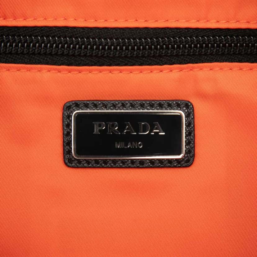Prada Saffiano Trimmed Tessuto Triple Buckle Messenger Bag White Good condition - Box View