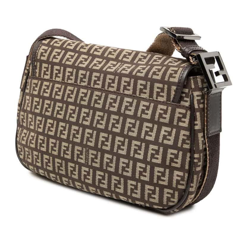 Fendi Zucchino Canvas Crossbody Brown Canvas Very good condition - Back View