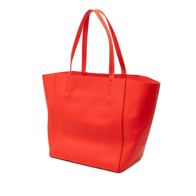 Celine Small Grained Calfskin Horizontal Phantom Cabas Tote Red Leather Very good condition - Back View