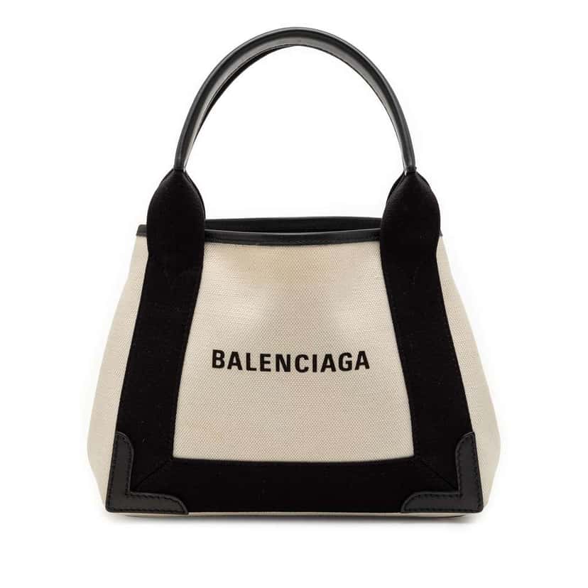 Balenciaga Canvas Navy Cabas XS White Canvas Good condition - Front View