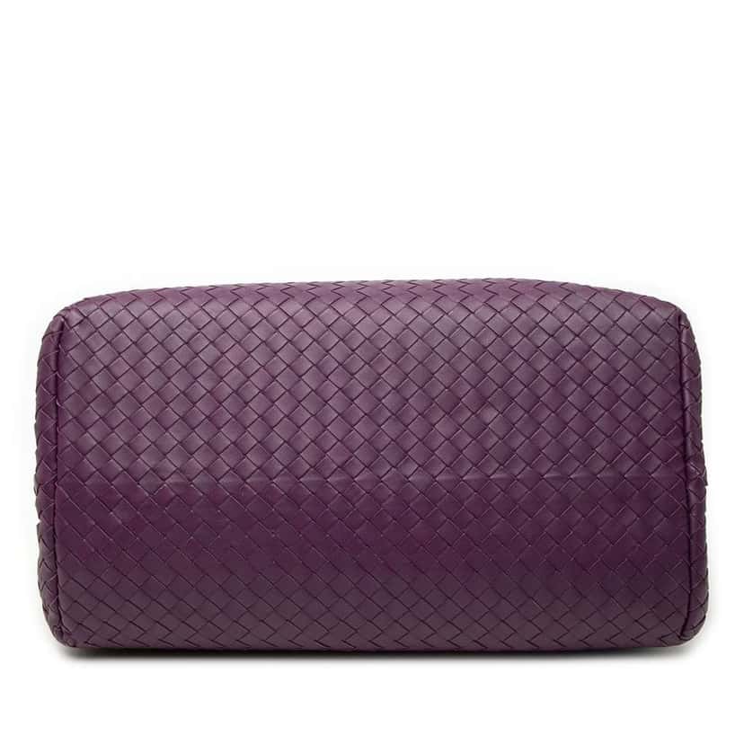 Bottega Veneta Nappa Intrecciato Milano Tote Purple Leather Good condition - Inside View