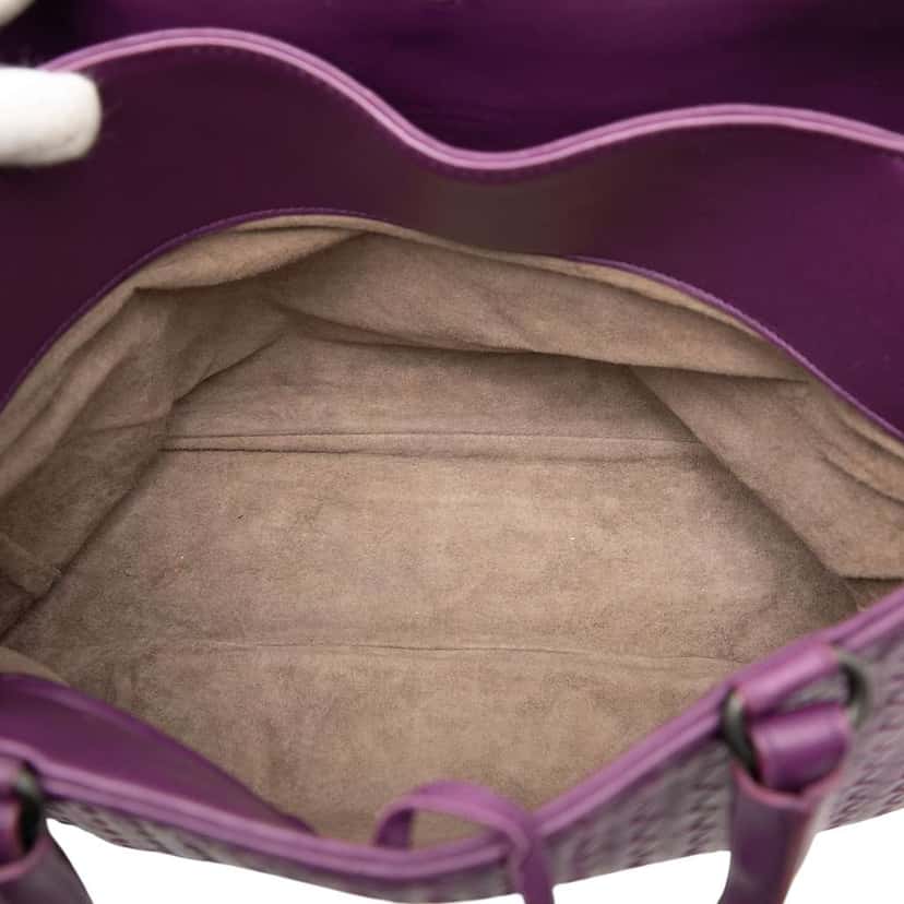 Bottega Veneta Nappa Intrecciato Milano Tote Purple Leather Good condition - Model View