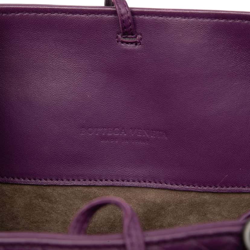 Bottega Veneta Nappa Intrecciato Milano Tote Purple Leather Good condition - Box View