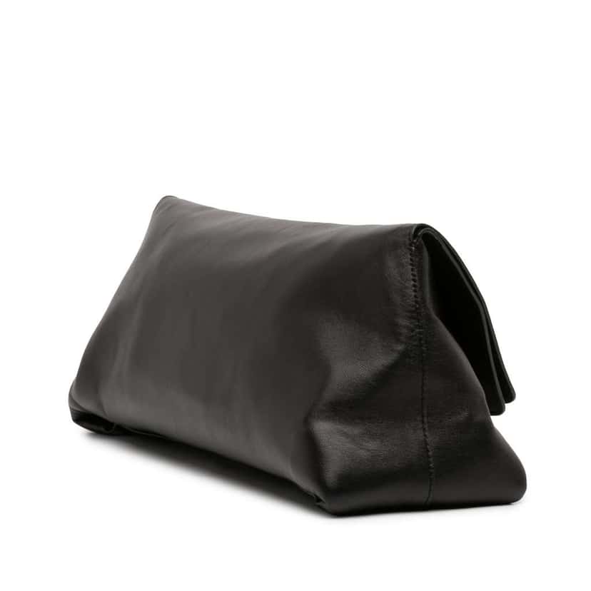 Alexander Mcqueen Large Calfskin Skull Knuckle Duster Fold Over Clutch Black Leather Good condition - Back View