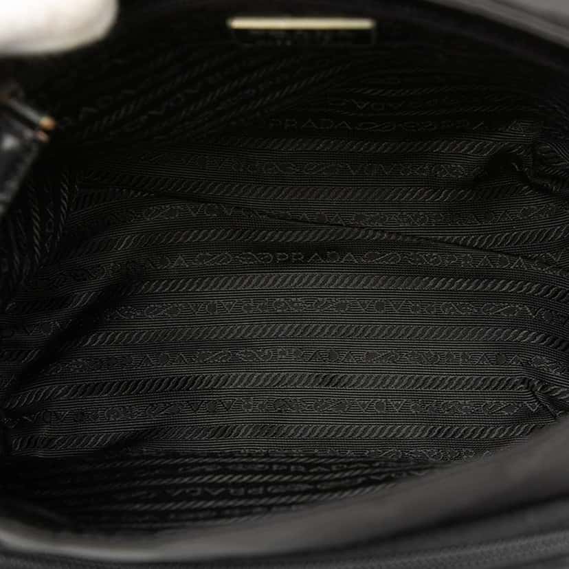 Prada Tessuto Zip Buckle Messenger Bag Black Good condition - Model View