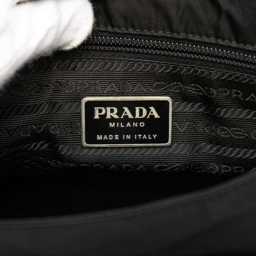 Prada Tessuto Zip Buckle Messenger Bag Black Good condition - Box View