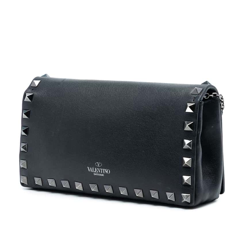 Valentino Leather Rockstud Crossbody Black Leather Good condition - Back View