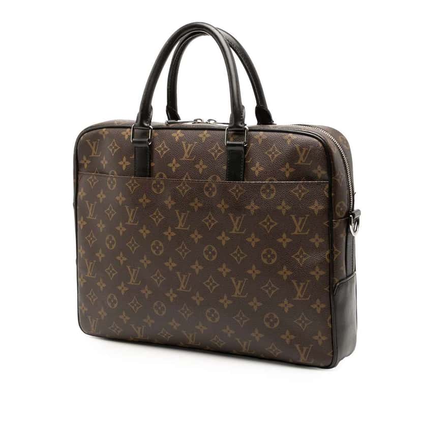 Louis Vuitton Monogram Macassar Soft Briefcase Brown Fair condition - Back View