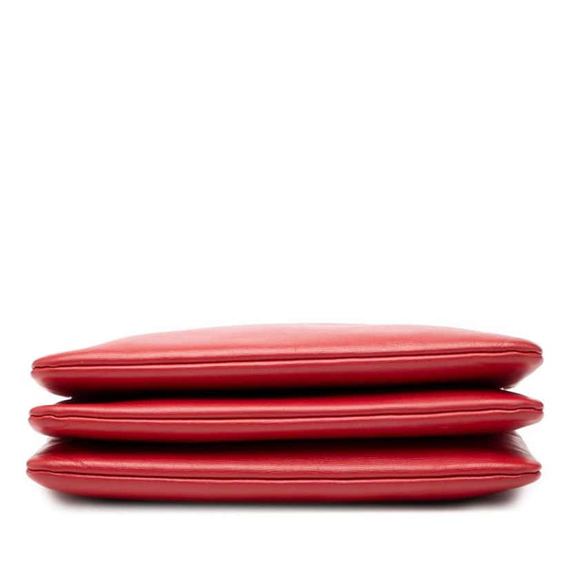 Celine Small Lambskin Trio Crossbody Red Leather Good condition - Inside View