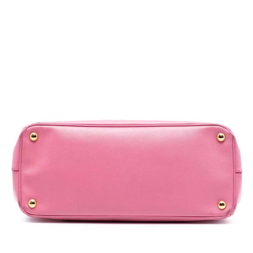 Prada Medium Saffiano Lux Galleria Double Zip Satchel Pink Leather Good condition - Inside View