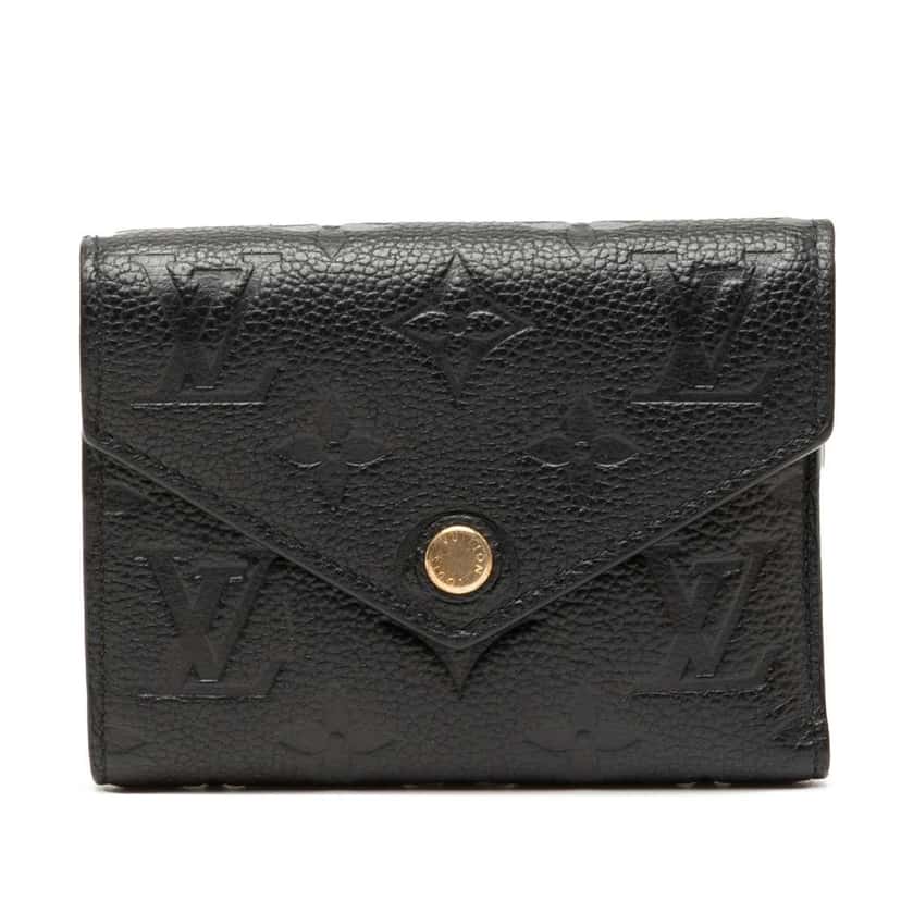 Louis Vuitton Monogram Empreinte Victorine Wallet Black Leather Good condition - Front View