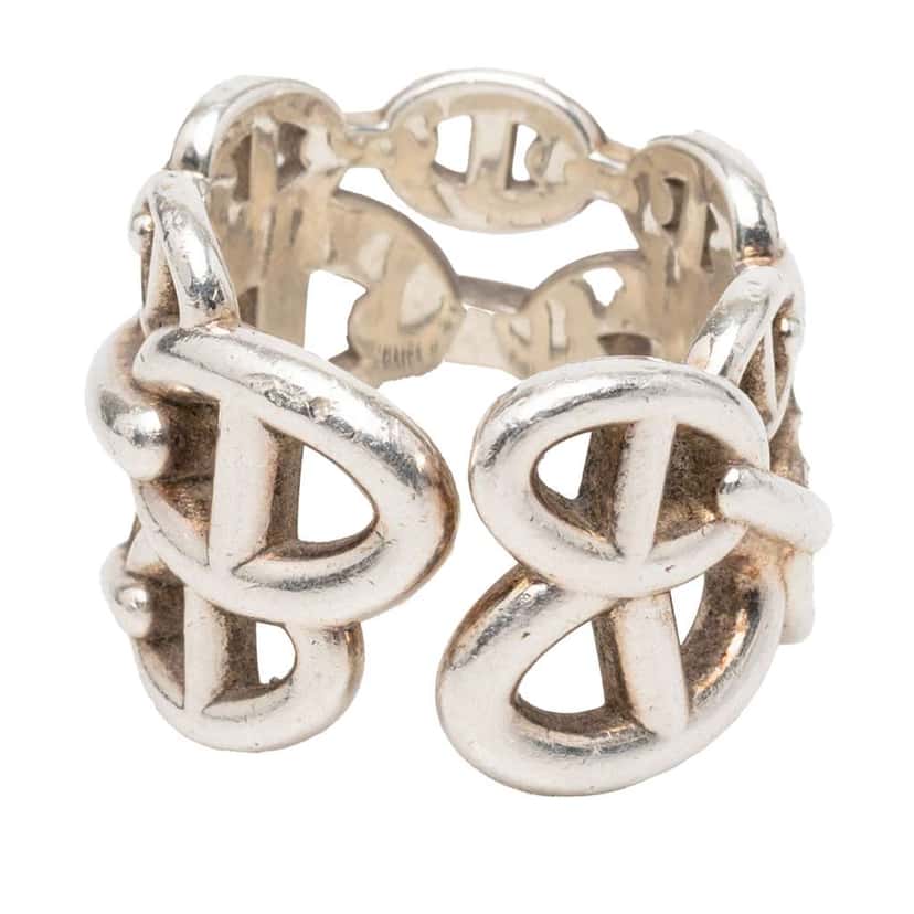 Hermès Large Sterling Silver Chaine d'Ancre Enchainee Ring Silver Silver Very good condition - Inside View